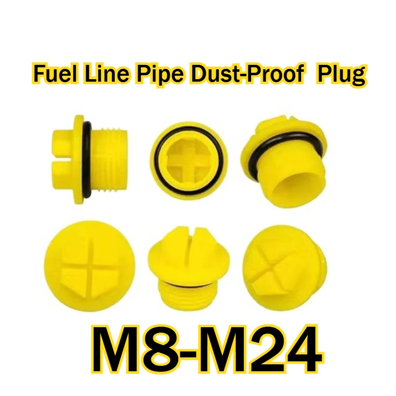 

50PCS Plastic Threaded Sealing Hole Hydraulic Pump Valve Port Fuel Line Pipe Dust-Proof Plug M8-24 with O-Ring Repair Kits