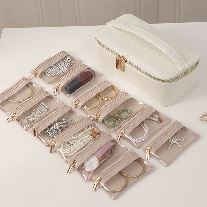 

Portable Jewelry Box Earring Necklace Storage Box Travel Storage Bag