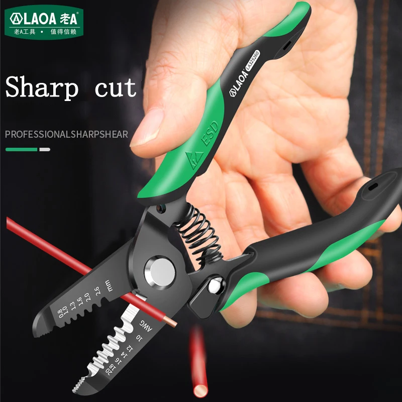 LAOA Taiwan-made Industrial Anti-static Wire Stripper 3-in-1 Special Pliers for Electrician Maintenance