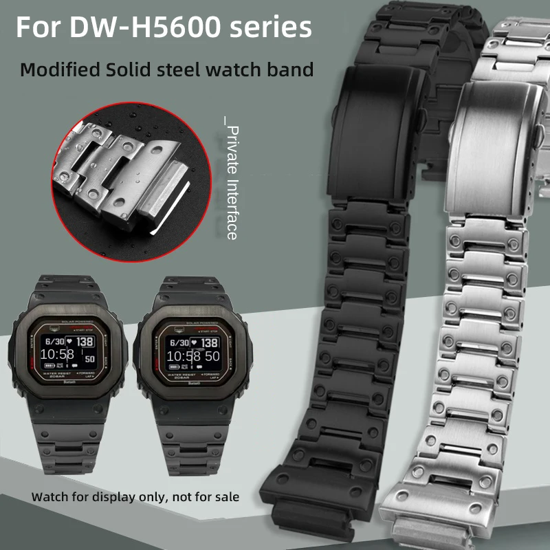 For G-SHOCK DW H5600 bracelet watch band Casio DW-H5600 watch strap Bluetooth watch modified H5600 stainless steel strap for men