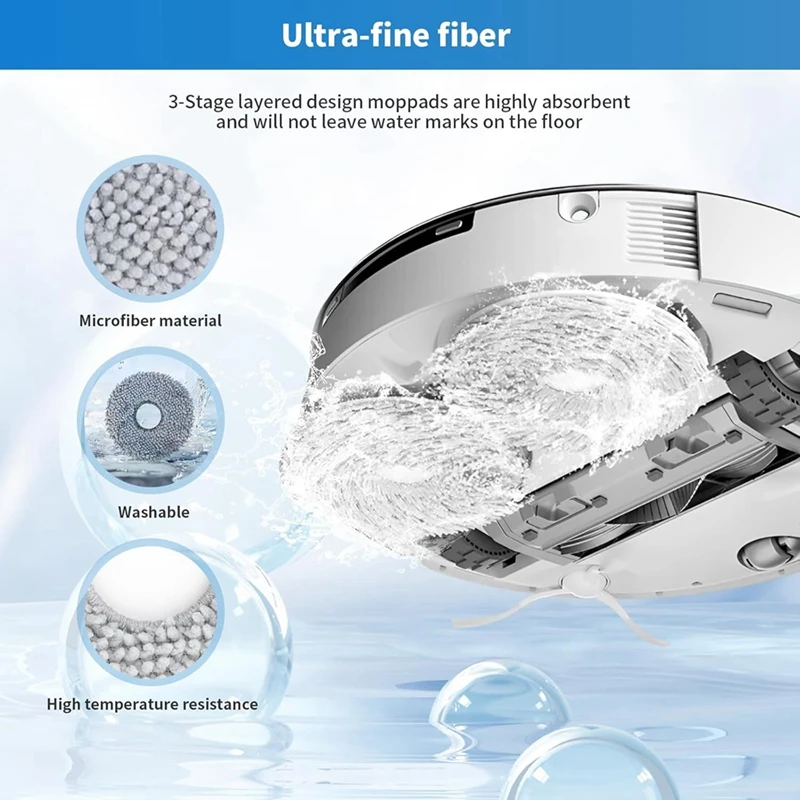 A44F-For ECOVACS T20 Omni/Max/Pro Robot Vacuum Cleaner Accessories, Main Side Brushes Hepa Filters Mop Cloth Dust Bags