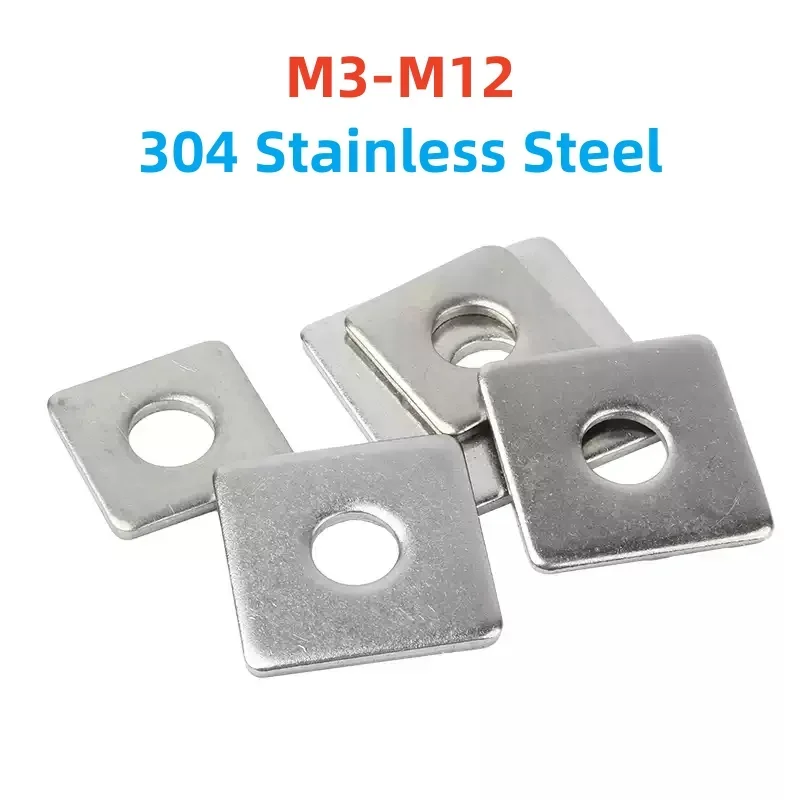 Square Flat Washer M3 M4 M5 M6 M8 M10 M12 304 Stainless Steel High-Quality Square Flat Washer Curtain Wall Shim Metal Ring