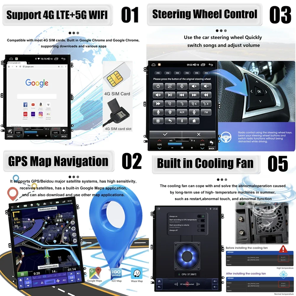 Car Radio Multimedia Video player Stereo 9.7 Inch Screen For Lincoln Navigator 2005- 2009 Android 16 Auto Carplay 360 Camera DSP