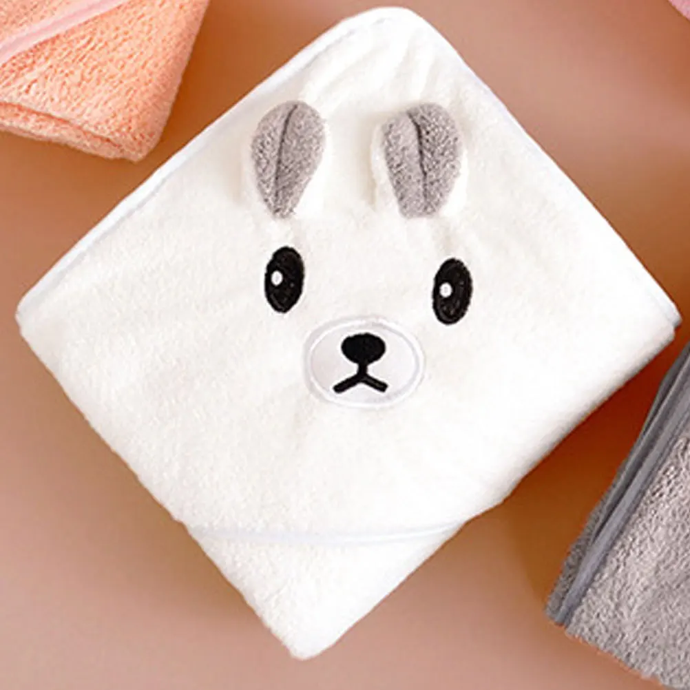 

2Pcs Bath Towel Coral Fleece Soft Absorbent Toddler Kids Shower Swimming Cape Bath Towel Cartoon Bathrobe