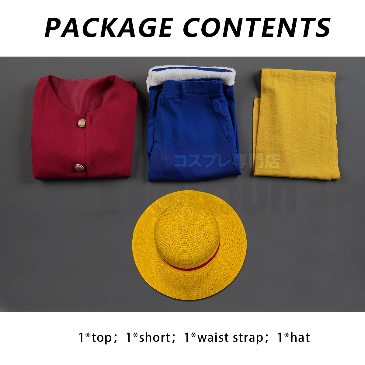 HOLOUN ONE Anime Monkey D. Luffy Cosplay Costume Straw Hat Adult Version Top Shorts Hat Waist Strap Cos Convention - Image 5