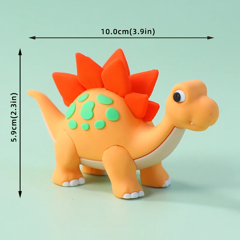 Jurassic Dinosaur Cake Topper Fire Dragon Stegosaurus Brachiosaurus Beeldjes voor Kid Cartoon Verjaardagsfeestje Cake Decor Supplies
