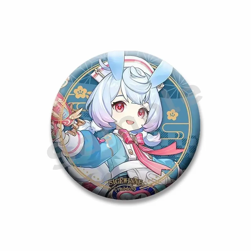 Juego de Anime Genshin Impact Klee Hu Tao Eula Nahida Chiori insignia lindo botón de dibujos animados Pin ropa mochila broche redondo Accesorios