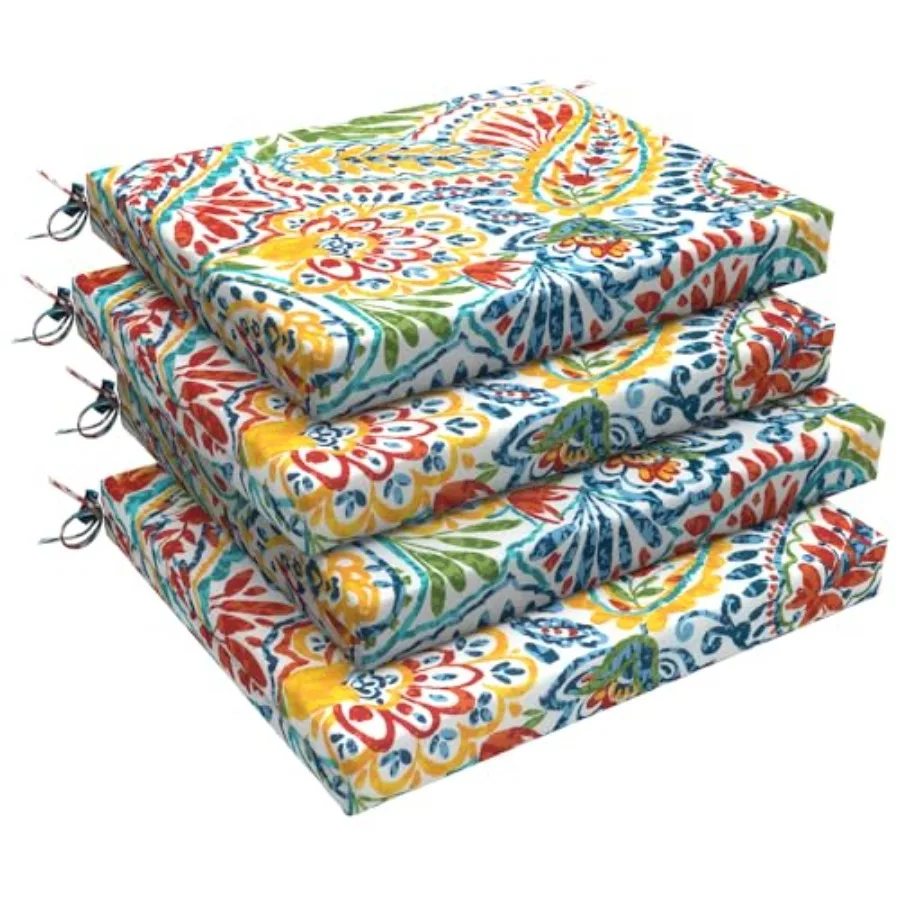 

Outdoor Chair Cushions Water Repellent Patio Furniture Cushions Outdoor Square Chair Pads with Ties for Dining Chairs and Garde