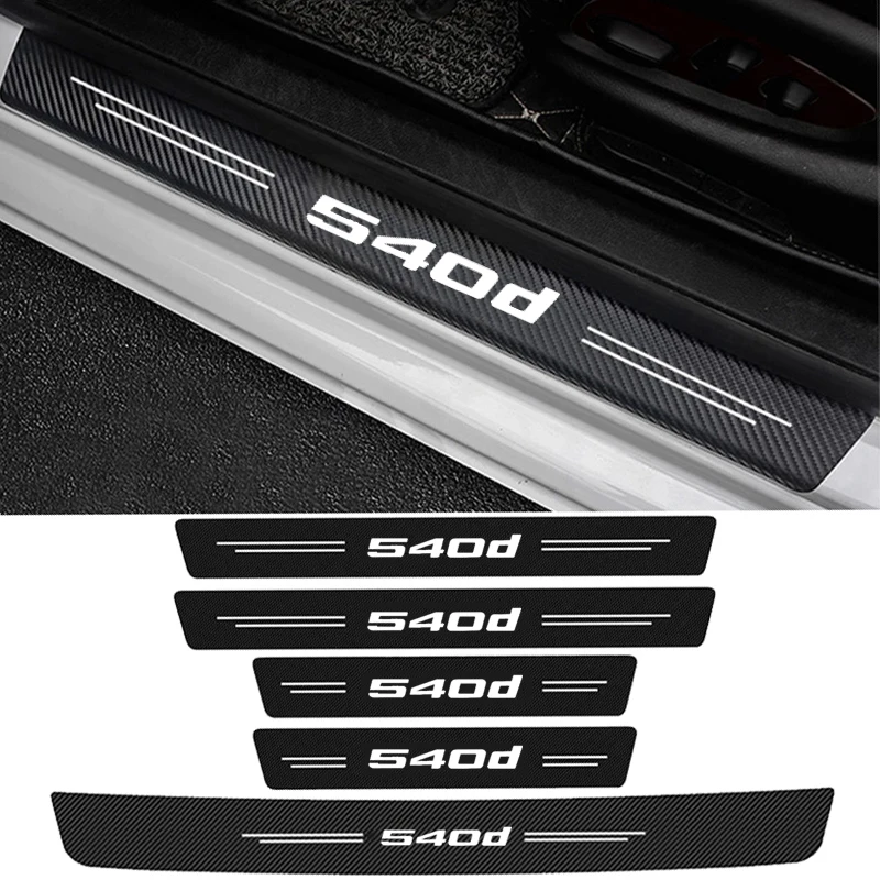 Car Door Sill Protection Scuff Plate for BMW 5 Series 540d Badge F11 F10 F07 GT5 M5 G30 G31 G38 Trunk Bumper Anti Scratch Strips