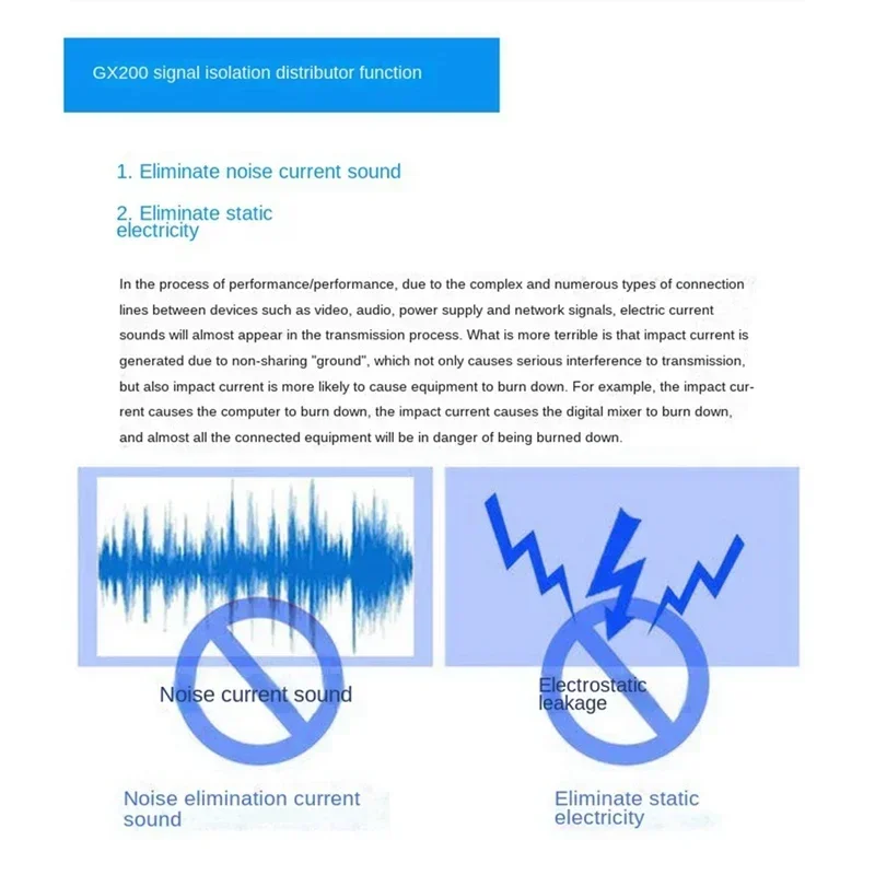 GX200 Audio Isolator Dual-Channel 6.5 XLR Mixer Audio Isolator Huidige Geluid Ruis Mixer Microfoon Common Ground Filter