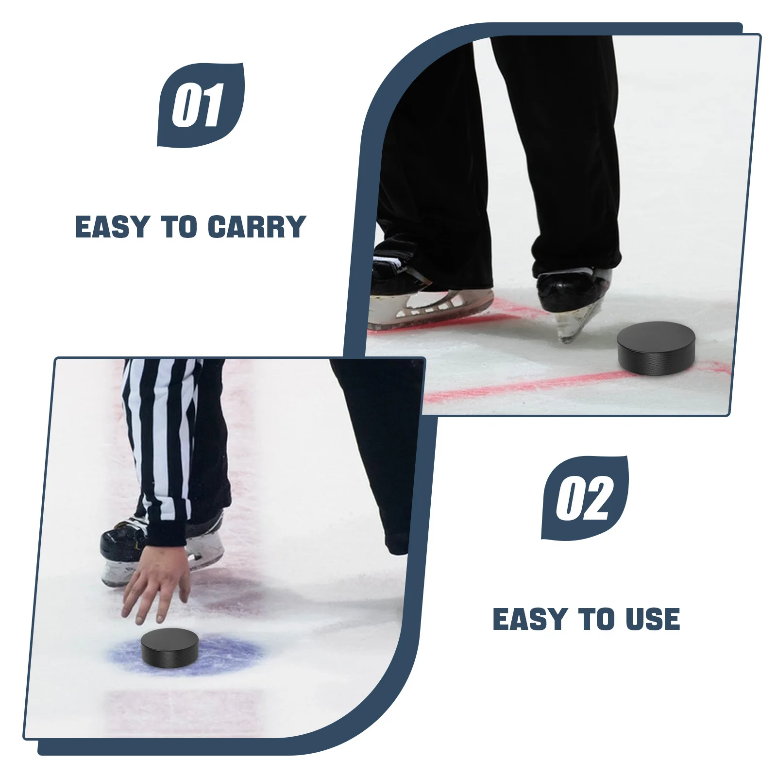 كرات الصولجان الهوكي الجليدية السوداء المتينة، مقاومة للاهتراء للبالغين، ممارسة التدريب في الأماكن المغلقة والخارجية، استخدام بلاط الثلج الاصطناعي #6