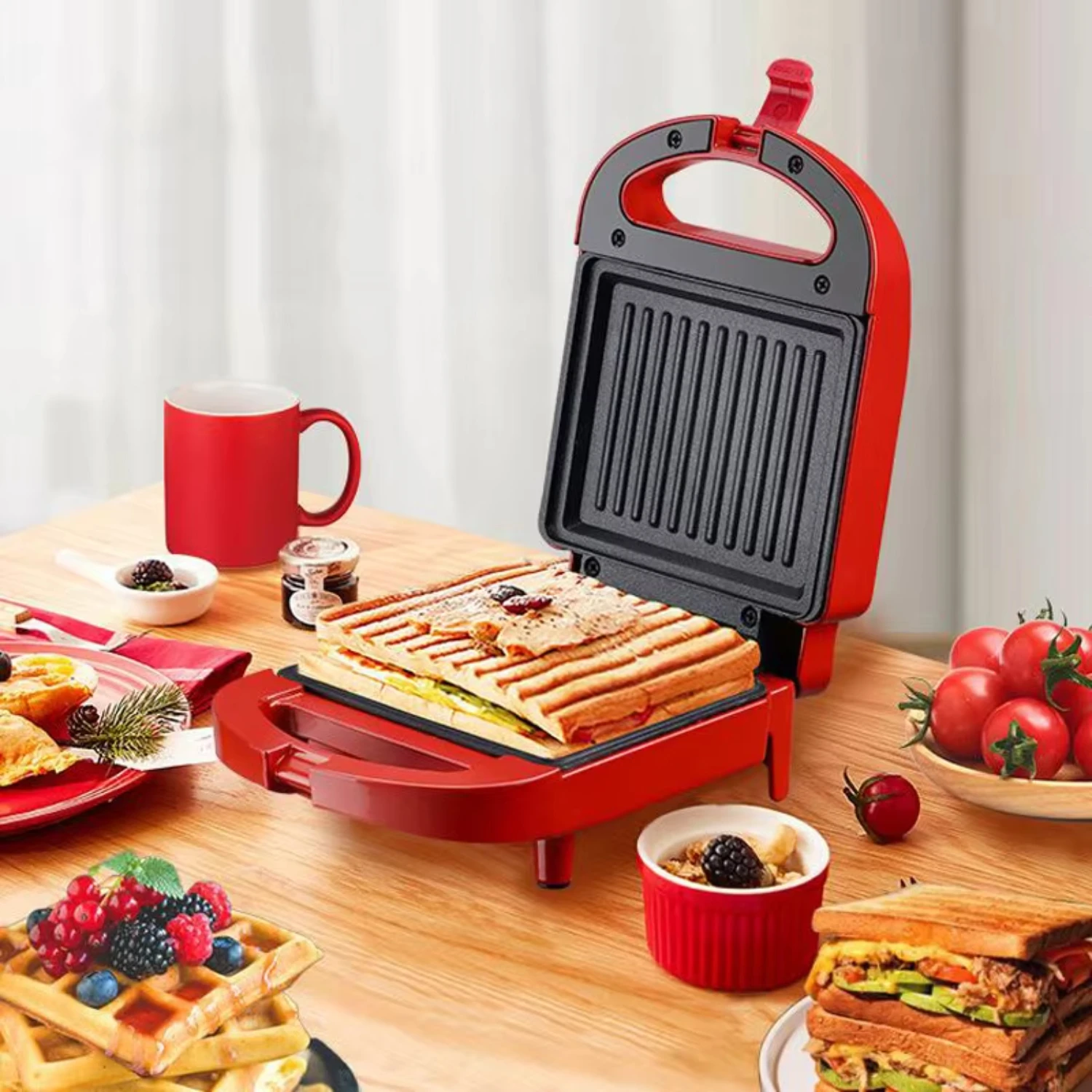 

220V Multifunctional 650W Sandwich Maker Breakfast Machine Egg Cake Oven Sandwich Waffle Maker Toaster Machine Donut maker