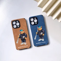 Baron Filou Trend Bear Soft Case for iPhone, Leather Phone Cover, 15, 14, 13, 12, 11 Pro, Mini, 7, 8, Se Plus, Xr, X, Xs Max