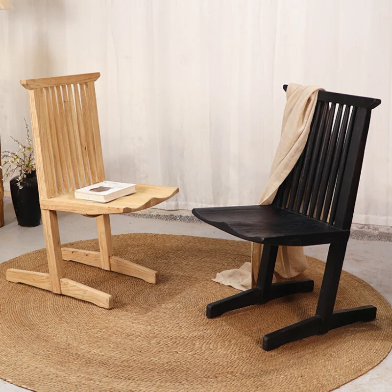 

Wabi Sandy Wind Solid Wood Back Chair Homestay Cafe Chair Restaurant