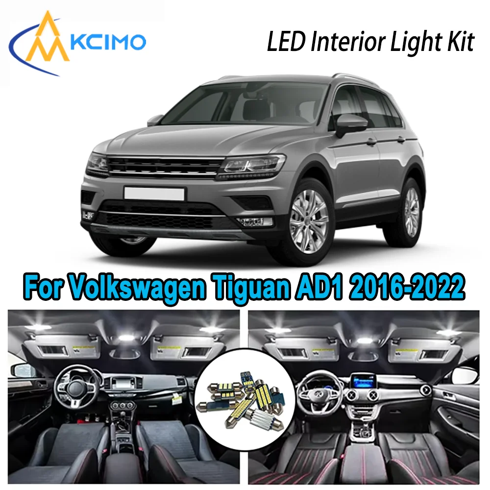 

High-Quality LED Interior Kit for Volkswagen Tiguan AD1 AX1 MK2 2016-2022 Premium Error-Free Dome Map Trunk Automotive Lamps