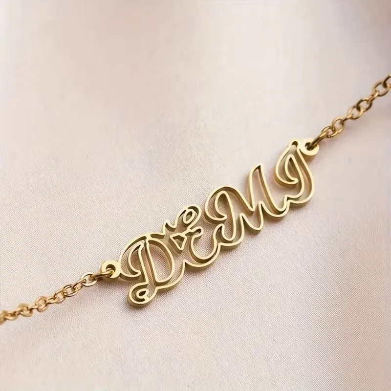 Custom Personalised Hollow Name Necklace Custom Gold Nameplate Necklace Best Friend Perfect Birthday Gift Choker Jewelry