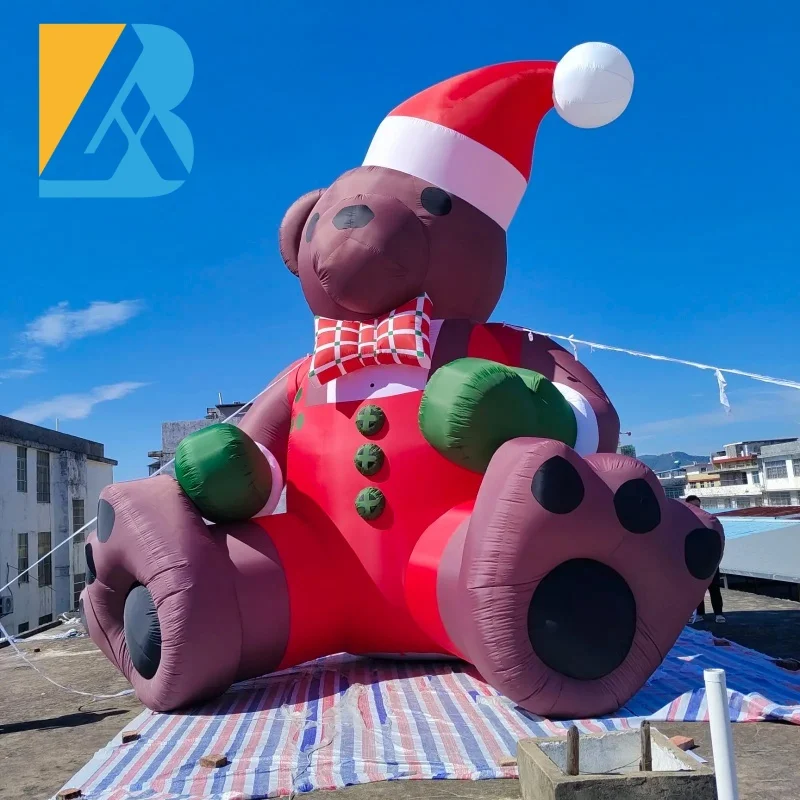 

Customized Good Party Theme Huge Christmas Inflatables Bear for Sqaure Decorations Toys
