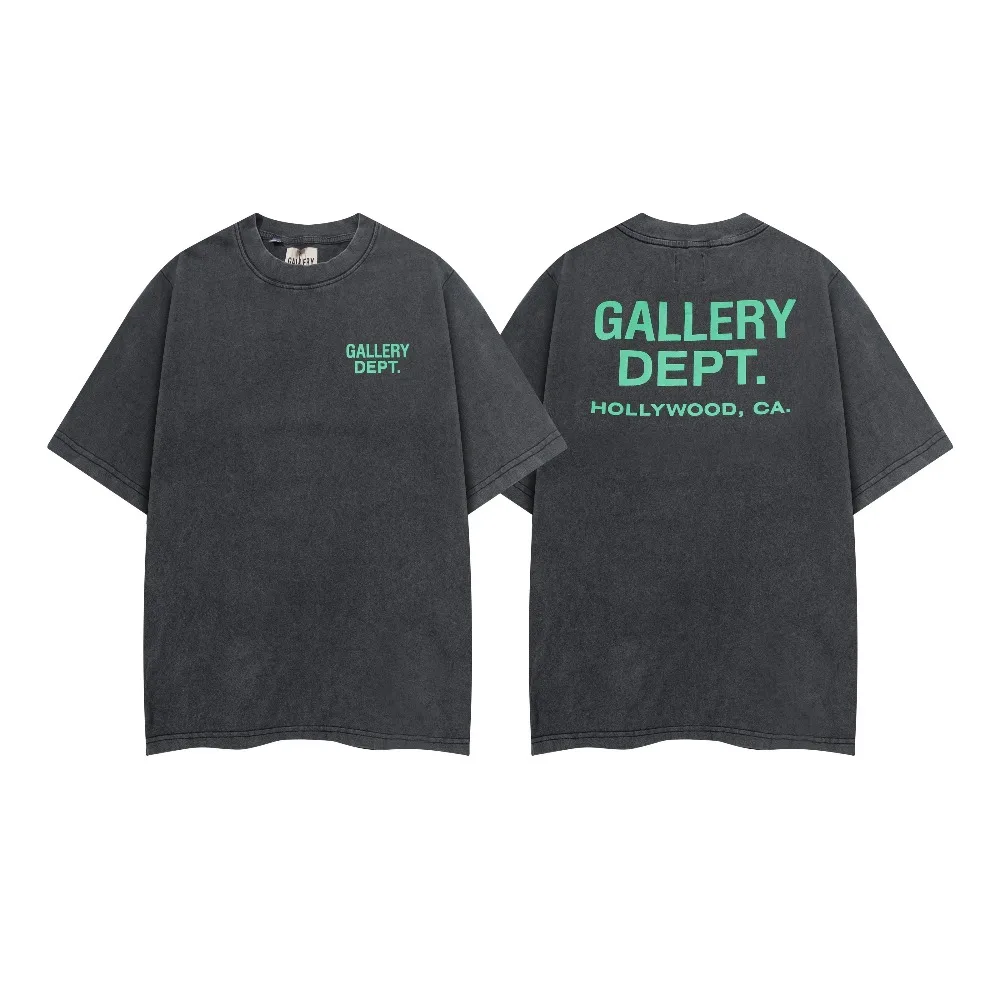 GALLERY DEPT retro washing water old letter printing loose bf wind cotton short-sleeved T-shirt