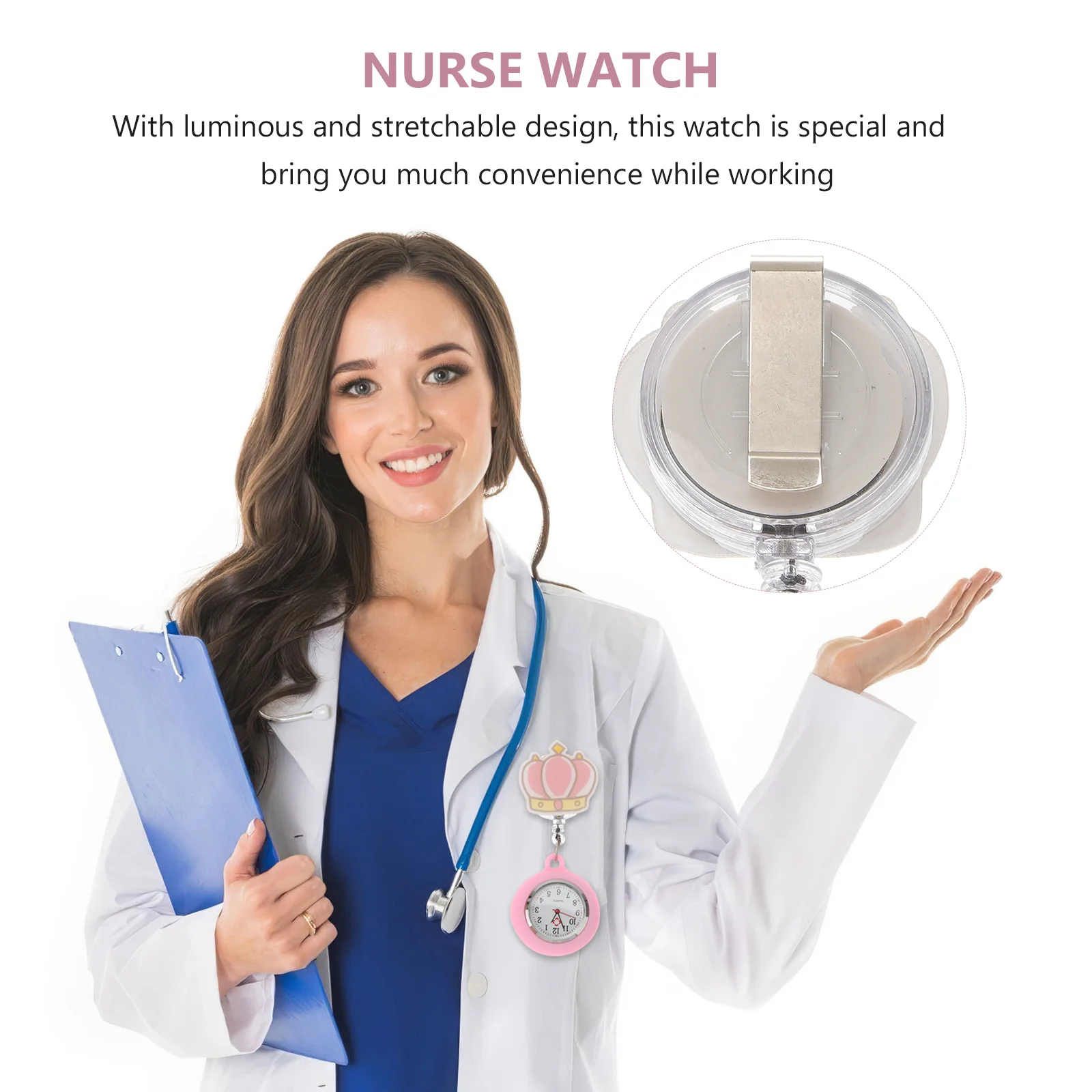 

1Pcs Silicone Nurse Watch Luminous Stretchable Pocket Watch Hot Balloon Shape Cartoon Nurses Decoration Silicone Pocket