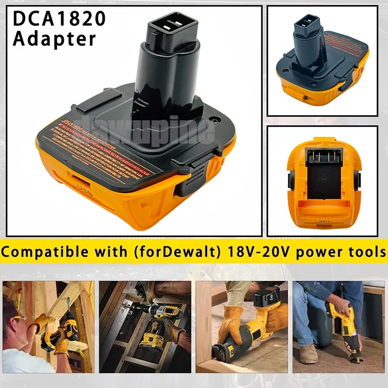 

Power Tools Adapter Converter DCA1820 USB Charger for DeWalt 20V Li-ion Battery For DeWalt 18V Ni-cd Ni-mh Battery Tools DC9096