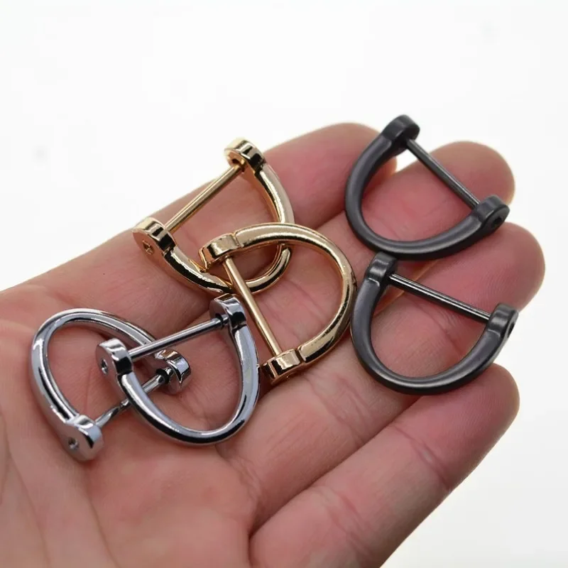 6 pcs ญี่ปุ่นสกรูล็อค Pin Bow Shackle Joint Connector FOB พวงกุญแจหนัง DIY ทองเงินสีดํา