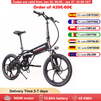 RANDRIDE YA20 electric bicycle 20 inch aluminum alloy folding electric bike 500W Motor 48V12.8AH Shimano 7 speed Ebike