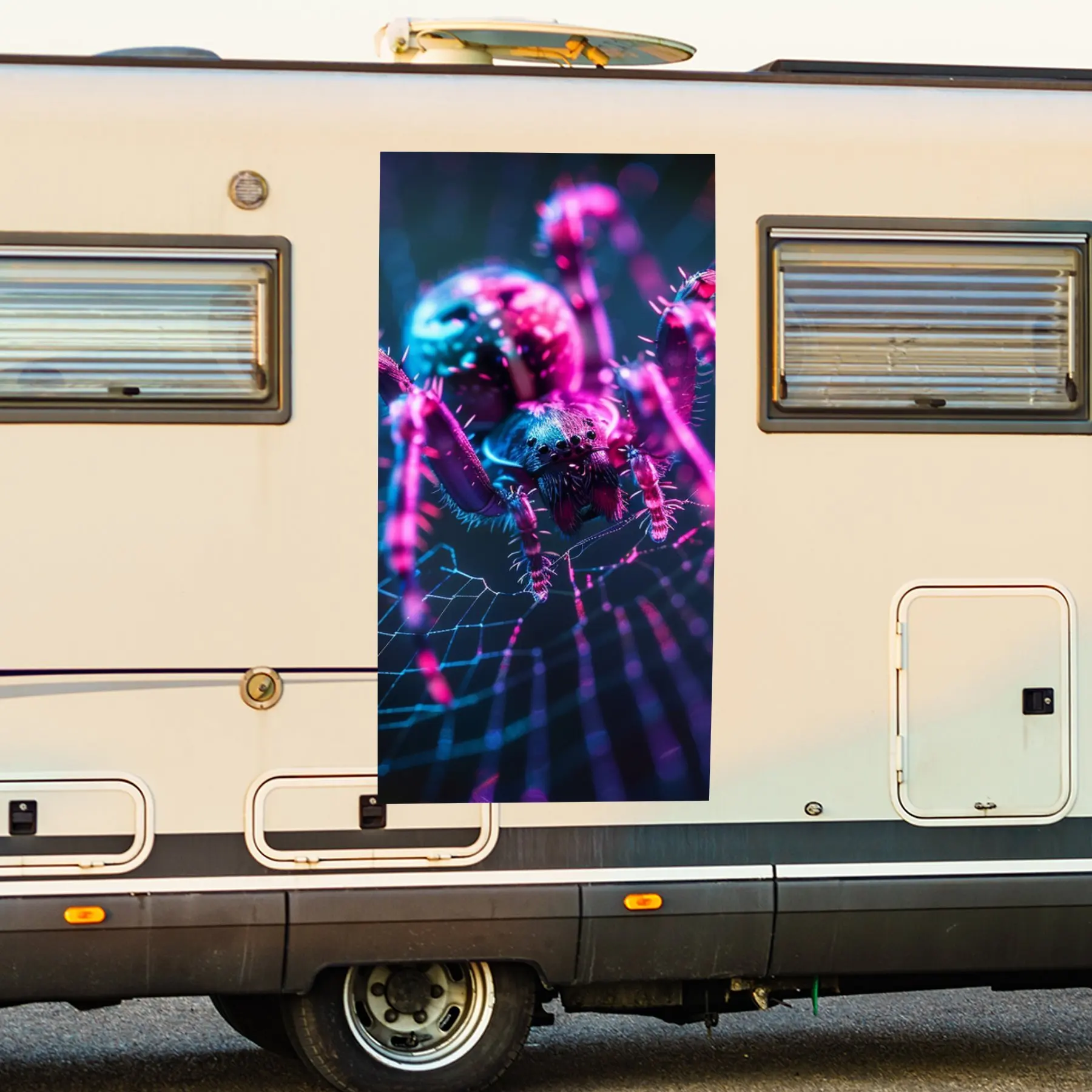 

Неоновая наклейка «Паук и паутина» ArtCar, виниловая наклейка на сторону моторики дома, водонепроницаемая самоклеящаяся виниловая наклейка на сторону