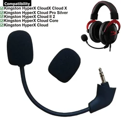 Replacement Game Mic 3.5mm Microphone for Kingston HyperX Cloud 2 II X Core Pro Silver Cloudx Gaming Wired Wireless Headsets