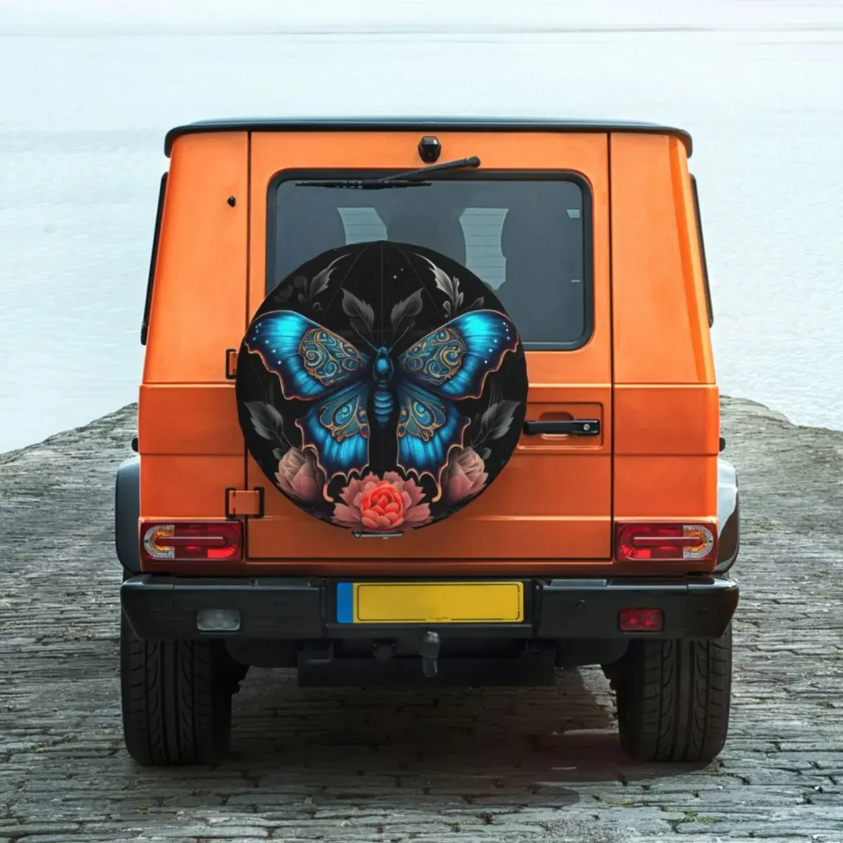 

Lunar Moth Tattoo Tire Cover Wheel Protectors Weatherproof Universal for Jeep Trailer RV SUV Truck Camper Travel Trailer