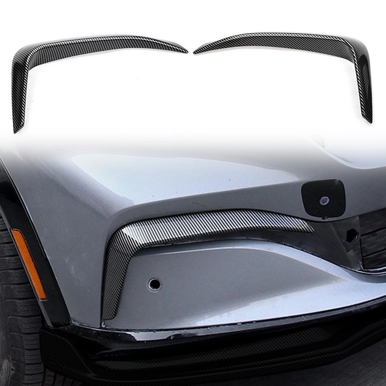 

for Ford Mustang Mach-E Mach E 2021-2024 Fog Light Overlay Carbon Fiber ABS Plastic 2pcs