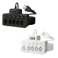 2500W Switzerland Plug AC Power Strip Separate Switch 1.8M Extension Cord Outlet With USB Type C Ports Chargeing Network Filter