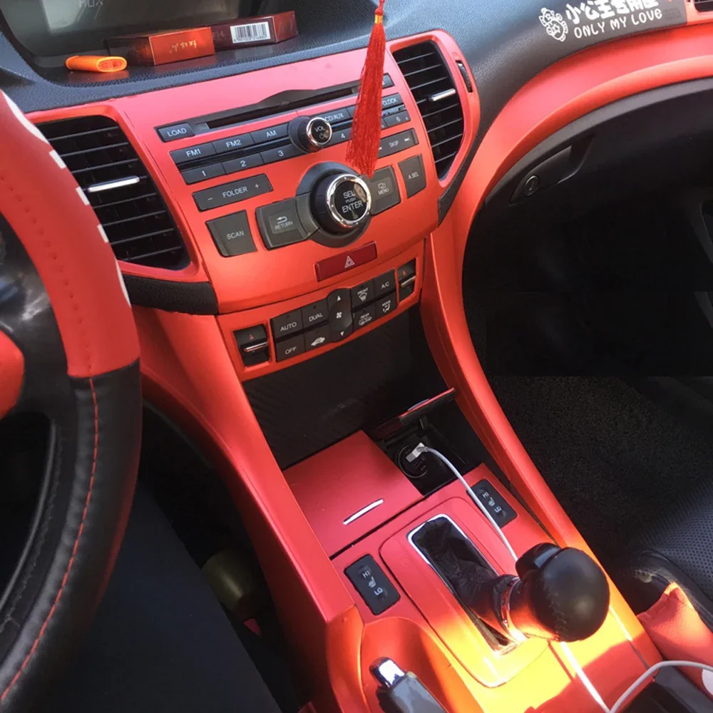 Car-Styling Carbon Fiber Car Interior Center Console Color Change Molding Sticker Decals For Honda Acura tsx 2009-2013