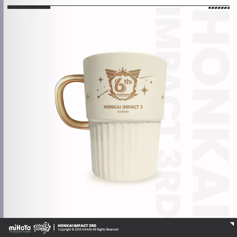 [Genuine]3D Game Honkai Impact 3 6th Anniversary Cosplay Memorial Mug Anime Ceramic Coffee Cup Metal Spoon Xmas New Year Gift