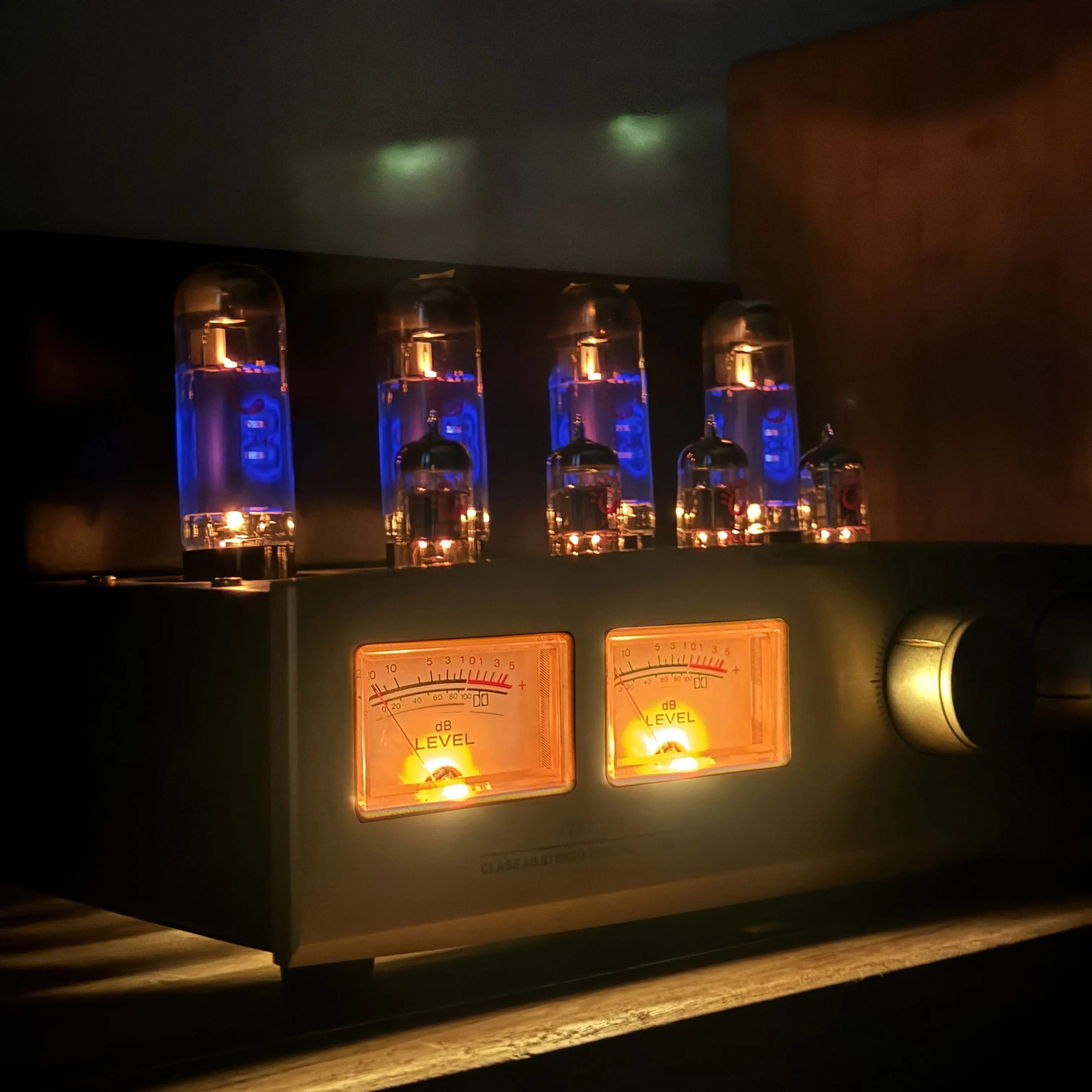 Mona Christmas Model EL34 Hi-fi Tube Class AB Home Amplifier 30W*2 220V Free Customized Voltage Power Amplifier Orange 2 (2.0)