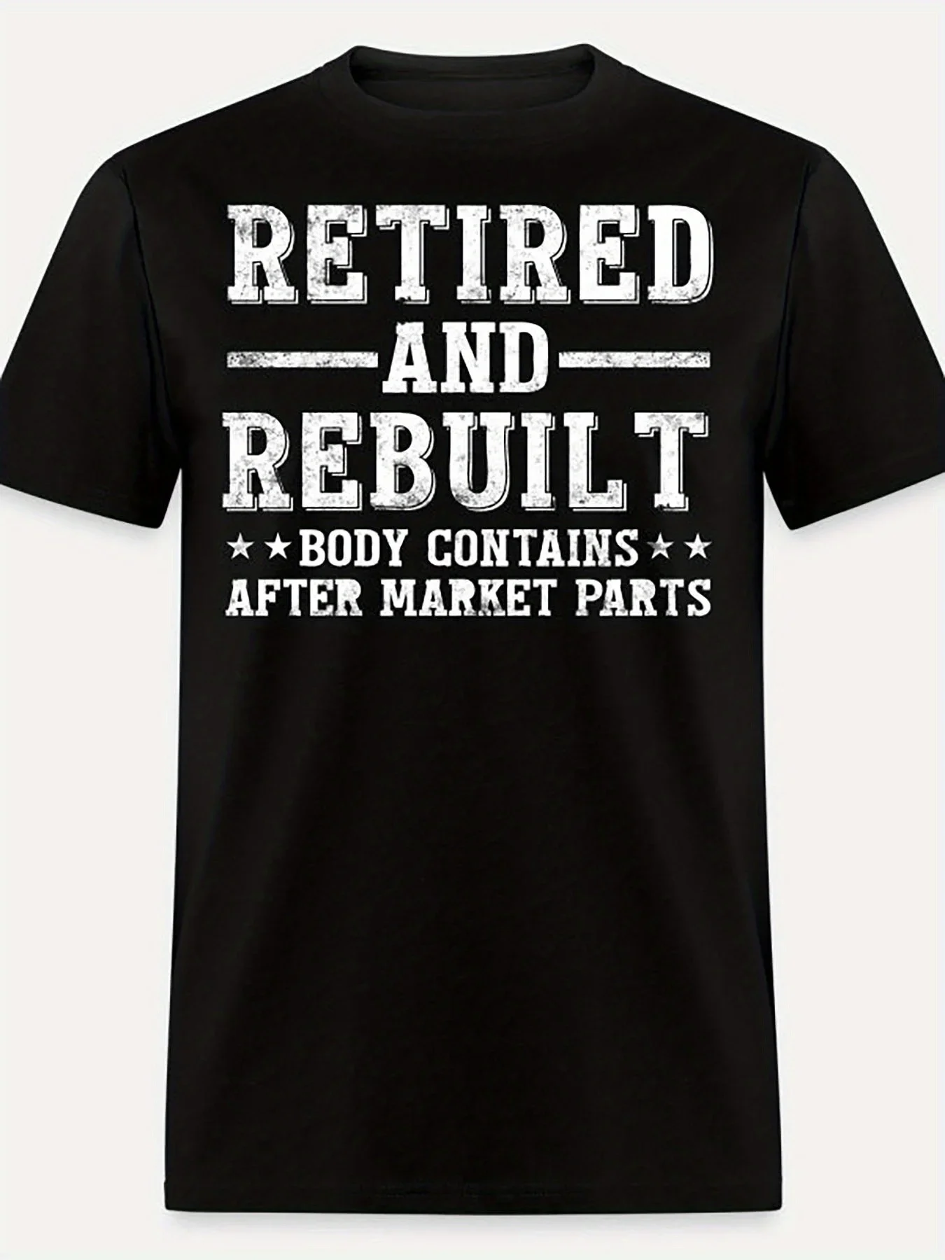 1903 Funny Retired Rebuilt Hip Knee Replacement Parts Graphic Tee - Regular Fit, Machine Washable, Summer Casual Wear for Men