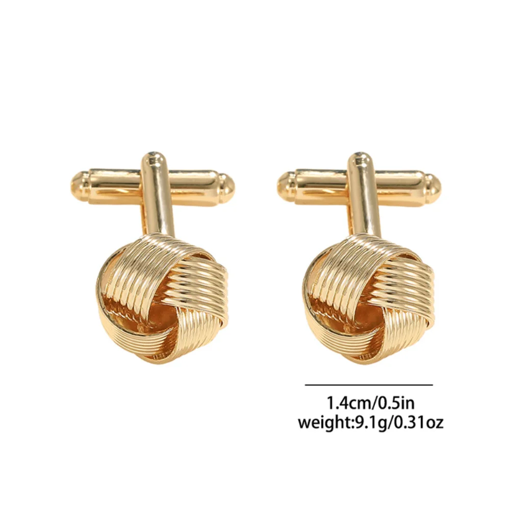 Classic Knot Cufflinks for Men 3 Colors Metal Cuff Links Business Wedding Formal Dress Shirt Accessories Groom Gift