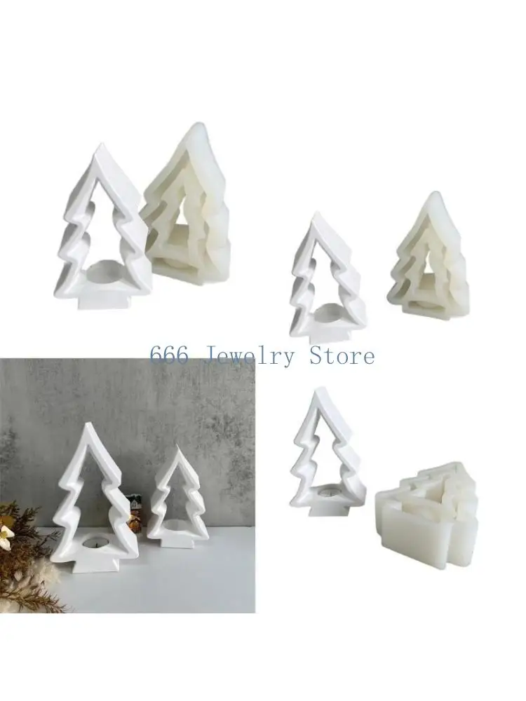 

F2TD Christmas Tree Silicone Mold Candlestick Mold DIY Table Ornament Tool Crafts