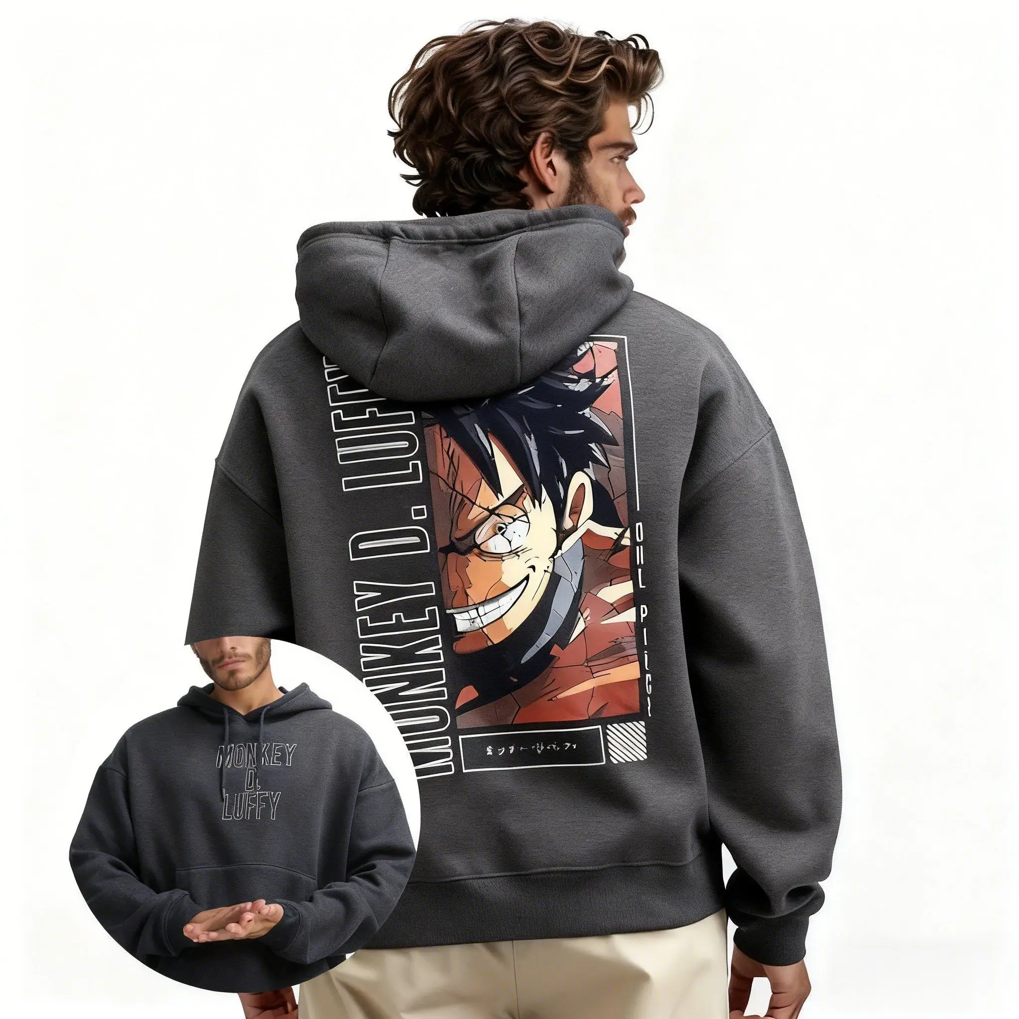 Sudadera con capucha de Anime de una pieza Unisex para hombre y mujer, Jersey informal, Cosplay de mono D Luffy, ropa de calle con estampado gráfico, Otoño e Invierno