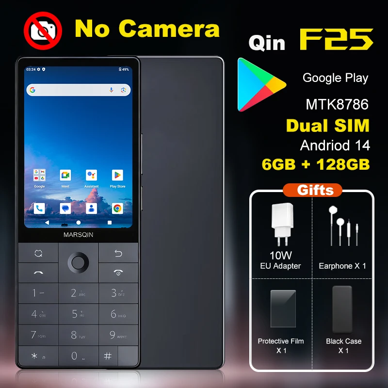 Qin F25 No Camera Dual SIM Touch Screen MTK8786 Android 14 3.54