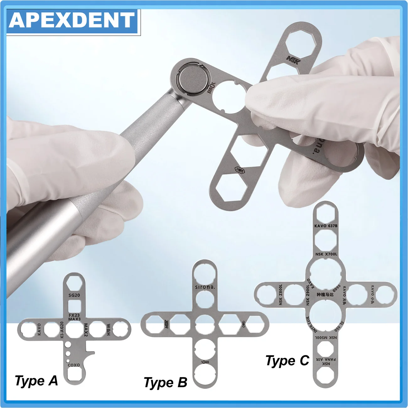 APEXDENT Dental Turbine Handpiece Torque Wrench Fit For NSK KAVO WH Implant Motor Cartridge Rotor Dentistry Accessories