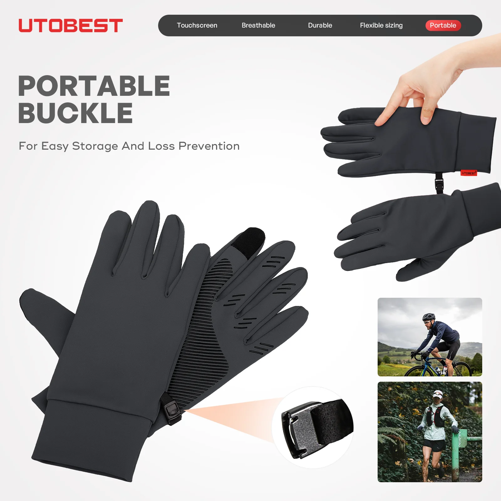 Picture 7: UTOBEST Lightweight Running Gloves Touch Screen Anti-Slip Warm Gloves Liners for Cycling Sporting Driving