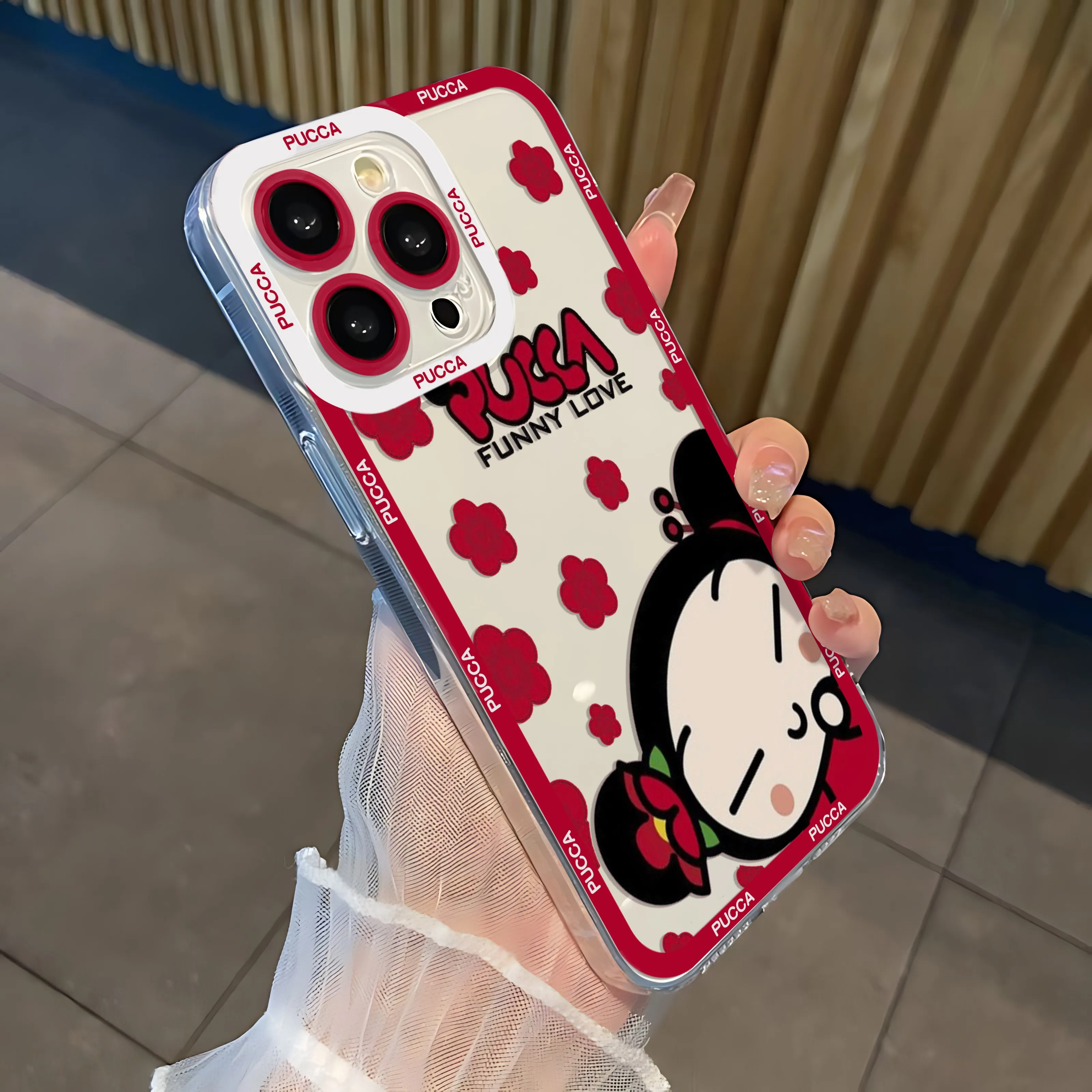 Cartoon Pucca Garu Phone Case For Samsung S24 S23 S22 S21 S20 S10 FE Note20 Note10 Plus Ultra Lite 5G Clear Soft TPU Cover