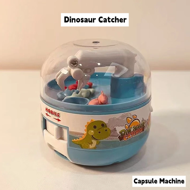 New Capsule Machine Mini Dinosaur Catcher Clip Doll Machine Stress Relief Toys Interaction Puzzle Hand-held Pocket Game