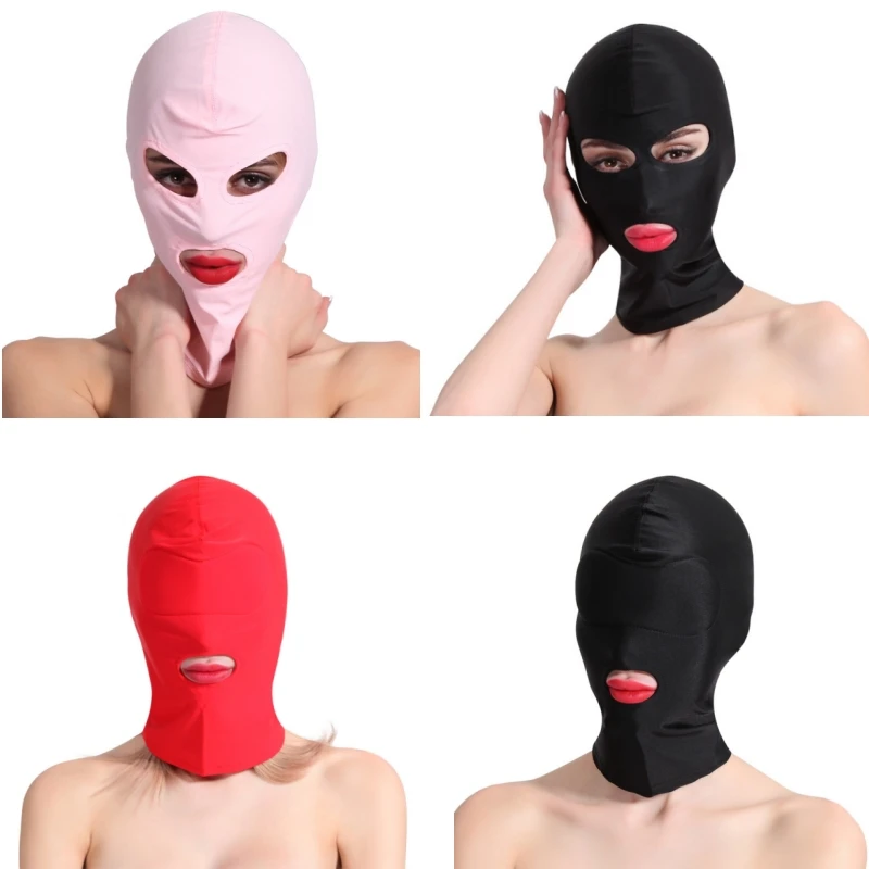Unisex 5 Colors Elastic Balaclava Cap Seamless Tactical Face Mask for Halloween Cosplay Party CS Games Standard Hooded Hat