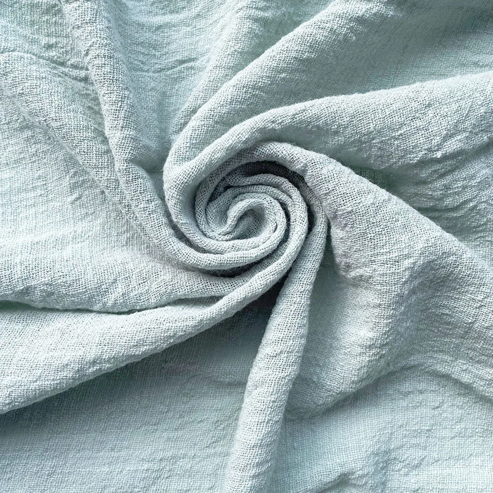 Organic Linen Cotton Crinkled Fabric for Sewing
