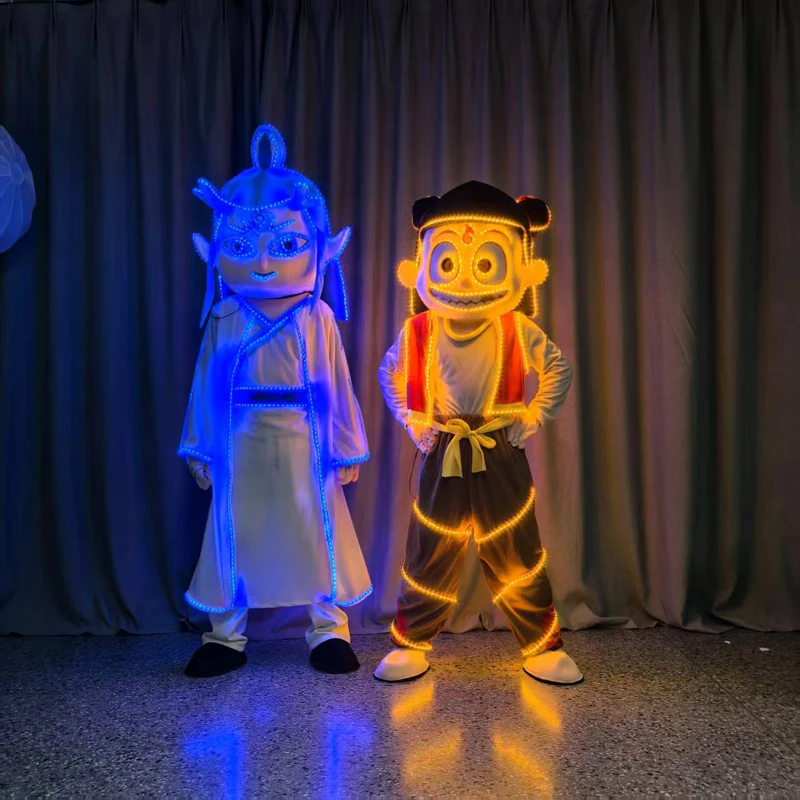 

Светящийся костюм Ао Бин Нэ Чжа в стиле аниме, светящаяся одежда для косплея, реквизит для Comic Con, традиционная женская одежда