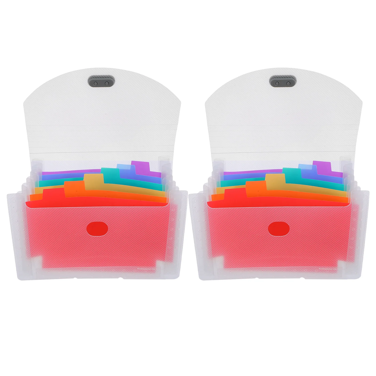 2Pcs Waterproof Document Bags Clear Plastic Accordion Organizer 7 Pockets Portable File Folder for Receipts Invoices Currency