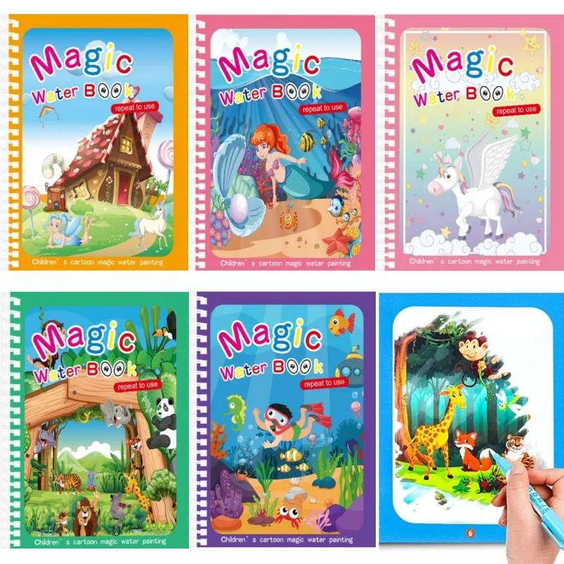 Magic Water Coloring Book with Pen 1