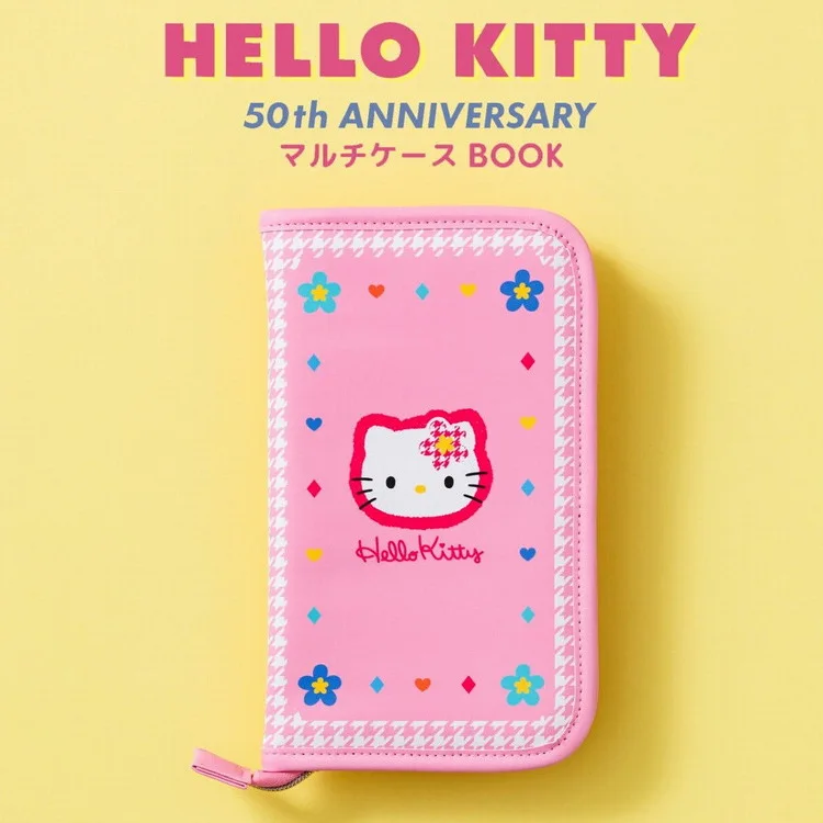 

New Hello Kitty 50th Anniversary Travel Portable Multi-Layer Passport Bag Coin Card Holder Document Ticket Protective Cover Gift