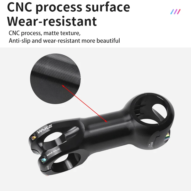 Wake-accesorios para bicicleta de carretera, vástago para manillar, 31,8mm, 10 grados, aleación de aluminio, ligero para ciclismo
